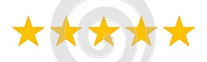 Five stars customer product rating review flat icon