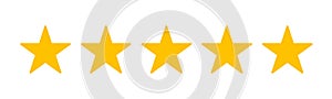 Five stars customer product rating review flat icon photo