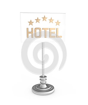 Five Stars Hotel sign on white