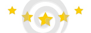 Five stars icon. Customer rating symbol. Sign orden vector photo