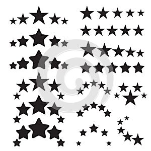 Five stars icons. Five-star quality icons. Five star symbols