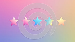 Five Stars on Multicolored Background
