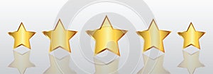 Five stars, rating signs, customer reviews - vector