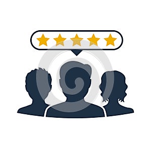 Five stars, rating signs, customer reviews â€“ vector for stock