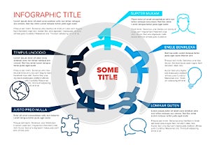 Five steps cycle template infographic