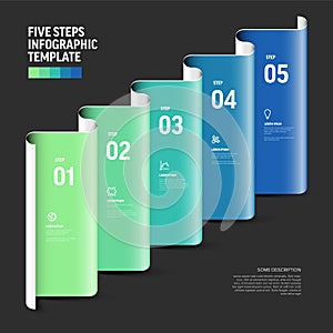 Five Steps Infographic Template - Modern Design for Presentation