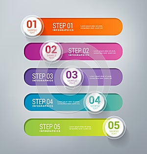 Five Steps Infographics Banners