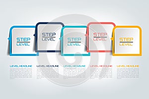 Five steps infographics report, template, chart, scheme.