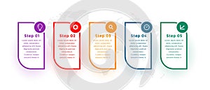 Five steps modern infographic template design