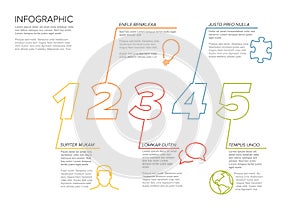 Five steps sequence template infographic