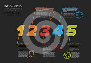 Five steps sequence template infographic