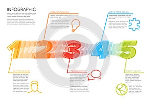 Five steps sequence template infographic
