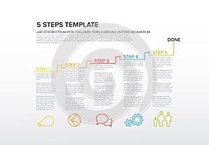 Five steps sequence template infographic