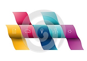 Five steps template. Numbered chart.