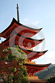 Five-storey pagoda in Miyajima photo