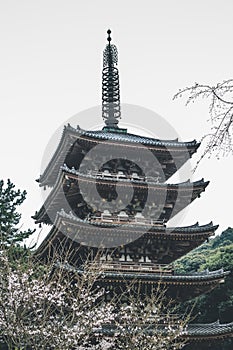 10 April 2012 Five storied pagoda at Daigo-ji Temple, Kyoto City, Kyoto Pref., Japan