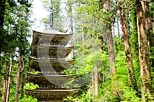 Five Storied Pagoda of Dewa Shrine in Mt. Haguro, Yamagata, Japan