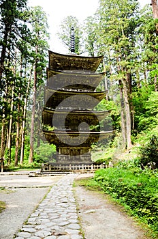 Five Storied Pagoda of Dewa Shrine in Mt. Haguro, Yamagata, Japan