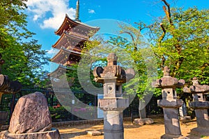 Five Storied Pagoda of Kaneiji Temple at Ueno Park in Tokyo