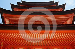 A five-storied pagoda on Miyajima Island in Hiroshima, Japan.