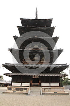 five-story pagoda of Horyu ji in Nara