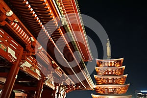 Five-story pagoda. Hozomon or `Treasure House Gate` which provides the entrance to the inner complex Buddhist temple
