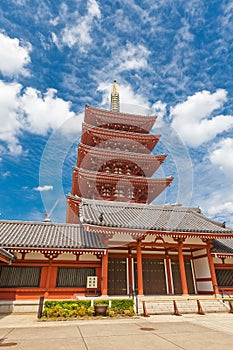 Five-story pagoda of Senso-ji Temple, Tokyo, Japan