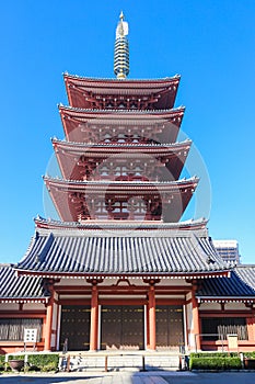 Five Story Pagoda, Sensoji Temple Asakusa, Tokyo, Japan