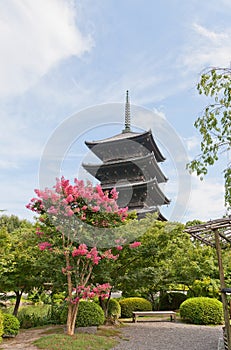 Five-story pagoda of Toji Temple in Kyoto. UNESCO site