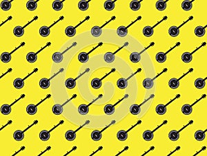 Five String Banjo Silhouette Background