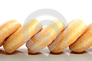 Five sugared donuts