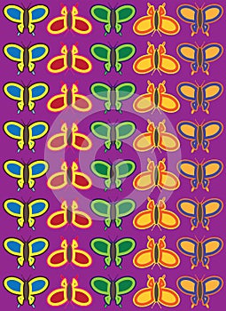 Abstract Butterfly Pattern on Purple