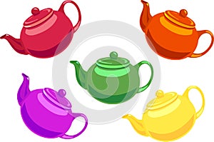 Five teapots