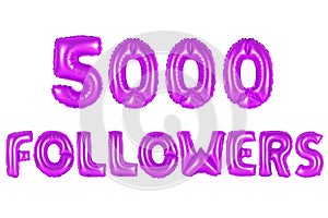 Five thousand followers, purple color