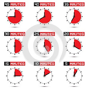 Five to Forty Five Minutes Stop Watch Illustration