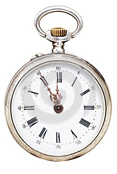 Five to twelve o'clock on the dial of retro watch