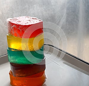 Five translucent glycerin soap photo