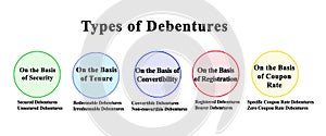 Five Types of Debentures
