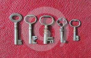 Five very small Antique pipe Keys