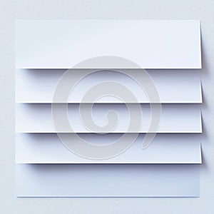 Five White Paper Sheets on Textured Light Blue Background