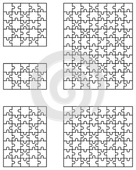 Five white puzzles