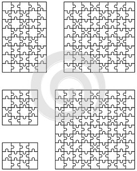 Five white puzzles