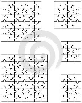 Five white puzzles