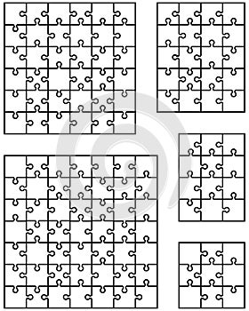 Five white puzzles