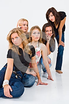 Five women posing