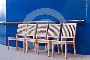 Five Wood Chairs by Blue Bulkhead