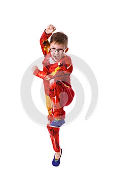 Five-year-old boy in the image of Iron Man