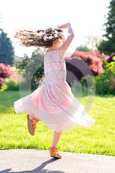 Five Year Old Girl Portrait Before Dance Performance