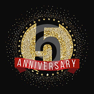 Five years anniversary celebration logotype. 5th anniversary logo. photo