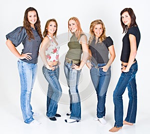 Five Young Women Posing